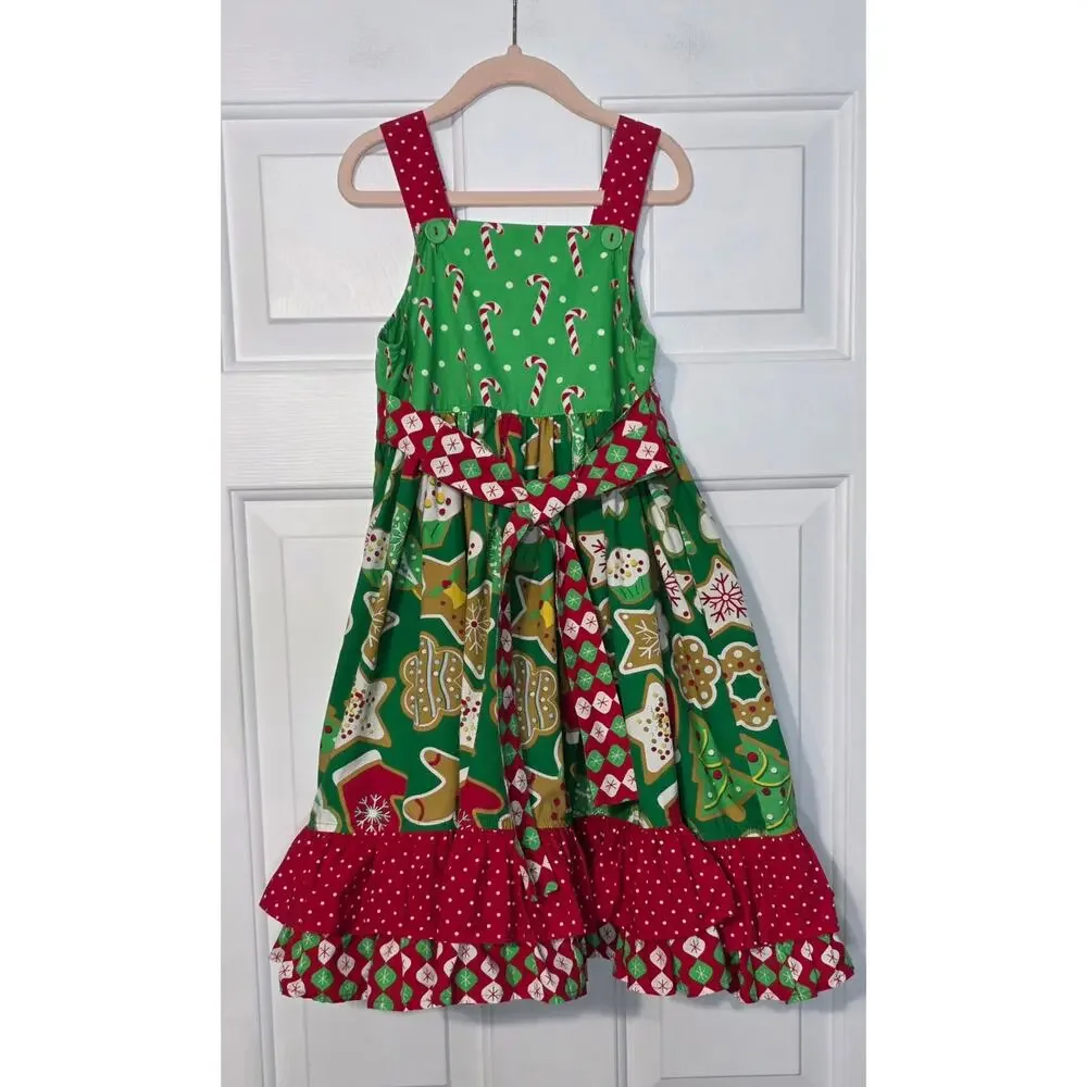 Eleanor Rose Sweet Treats Christmas Meredith Dress Ruffles Size 6/7‎